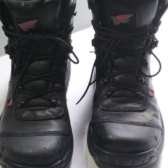 Red Wing Shoes Work Boots Safety Toe EH Rated Black Leather USA Made 10.5 - Picture 9 of 10
